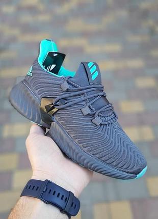 Жіночі якісні та стильні кросівки adidas alphabounce instinct сірі з бірюзою