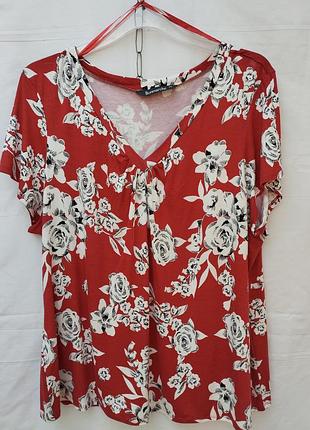 Футболка bon marche, жіноча, великий розмір, літо, демесізон, віскоза.