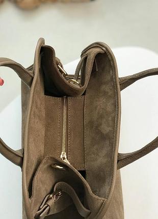 Кожаная женская сумка на плечо деловая итальянская borse in pelle светлая.