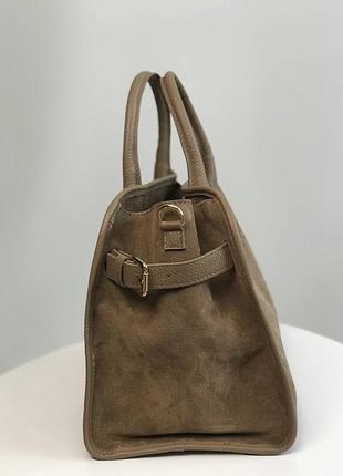 Кожаная женская сумка на плечо деловая итальянская borse in pelle светлая.