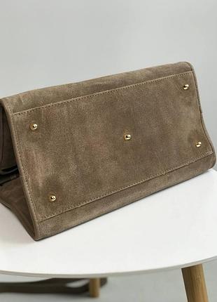 Кожаная женская сумка на плечо деловая итальянская borse in pelle светлая.