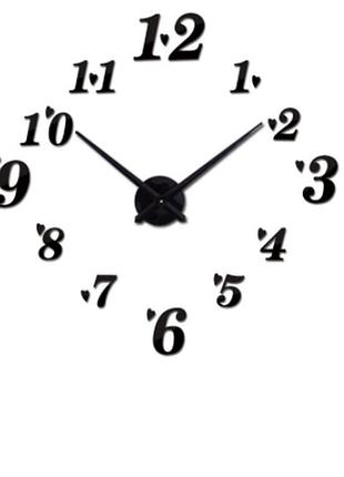 3d годинник настінний чорний до 1 метра арабські цифри серця  б230-37