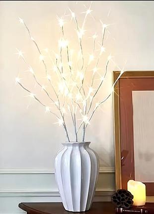 Гірлянда гілочка 20 led 70 см на батарейках 2 х аа біла