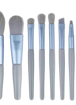 Набор из 8 кистей для макияжа серые makeup brushes set