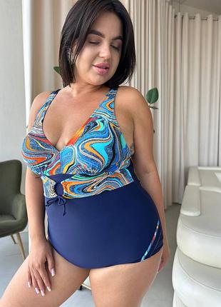 ⭐⭐⭐⭐⭐ 
яскравий суцільний купальник великий розмір plus size 🌊 sw1572/1