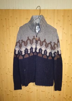 Теплющий мягкий свитер из шерсти ягнят,кардиган на молнии,m-xlразм.,redford.