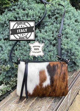Італія стильна ексклюзивна шкіряна сумка кросбоді жіноча натуральна шкіра