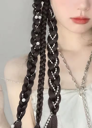 Гумка резинка 3 коси штучне волосся