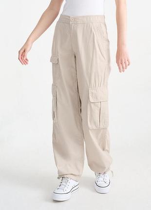 C&a світлі базові широкі штани карго баггі спортивні повсякденні в робочому стилі сірі бежеві m l