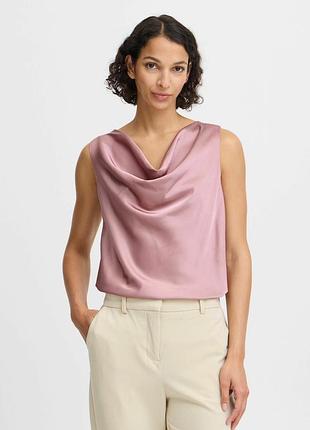 Блуза атласна ,пудрового кольору