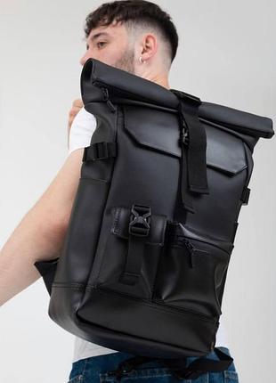 Рюкзак ролл топ roll top с отделением под черный ноутбук