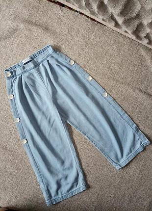 Легкі брюки, джинси, кюлоти, палаццо, zara, 128, широкі