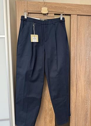 Брюки jjxx - котонові, relaxed high waist; 29/32 - blue