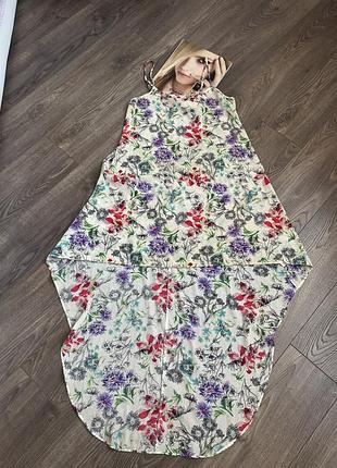 Жіночий сарафан в білизняному стилі на тонких бретелях