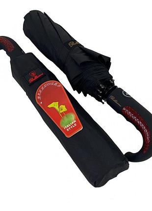 Зонт полуавтомат bellissimo мужской черный полукрюк ручка