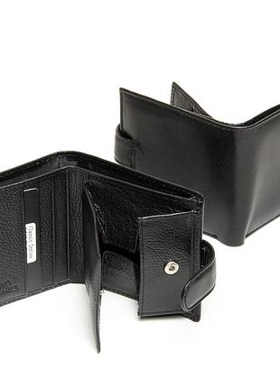 Гаманець чоловічий шкіряний dr. bond портмоне з натуральної шкіри чорний