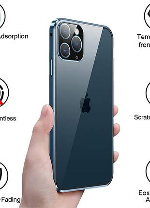 Чохол mosstar для apple iphone 12 pro max металевий бампер із магнітною адсорбцією захист 360 2