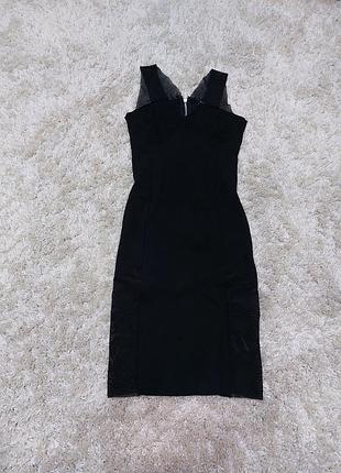 Платье праздничное вечернее бандажное st, платье миди на молнии с сеткой xs-s, необработанные края