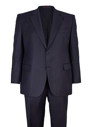 Чоловічий класичний темно-синій піджак у смужку