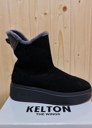Итальянская женская обувь ботинки сапоги фирма kelton зима замша итальянская