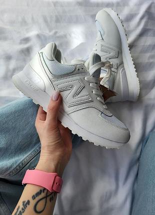 Шкіряні кросівки new balance 574 white