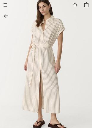 Довга сукня stradivarius з вмістом льону xs