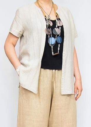 Рубашка льняная с коротким рукавом gap, лен.