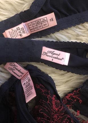 Преміум бренд комплект бюстгальтер трусики пояс для панчох agent provocateur3 фото