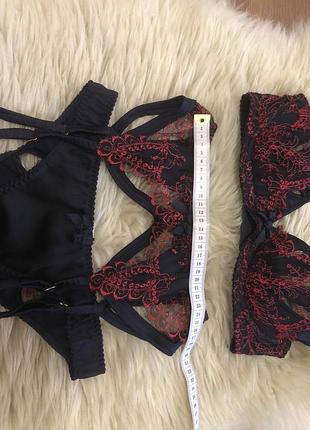 Преміум бренд комплект бюстгальтер трусики пояс для панчох agent provocateur5 фото