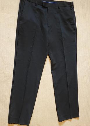 Мягкие легкие полушерстяные черные формальные брюки  m&s regular fit англия 36/31