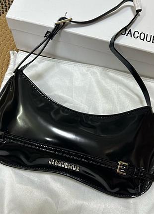 Сумка лакова jacquemus чорна