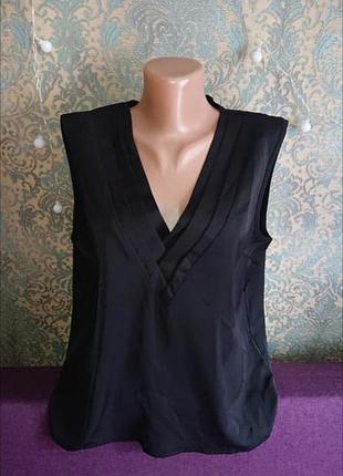 Красивая черная летняя блуза майка р. 48 /50 блузка