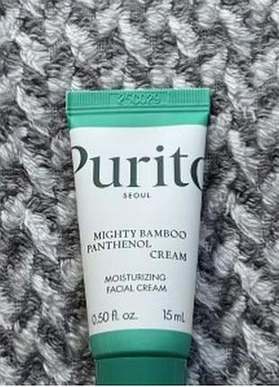 Purito seoul mighty bamboo panthenol cream заспокійливий крем для обличчя з пантенолом 15мл