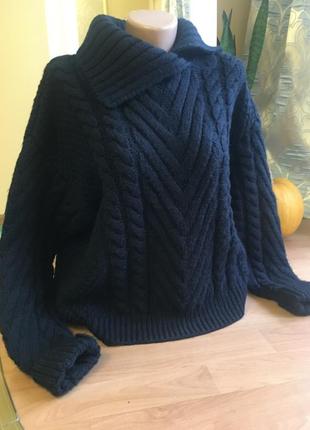 Трендовый плотный тёплый свитер zara косы 4