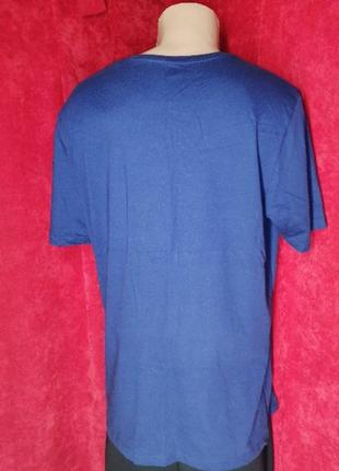 Темно синя чоловіча трикотажна футболка, l2 фото