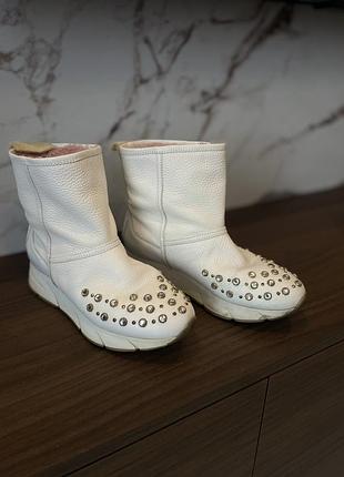 Женские кожаные уши валенки сапоги ботинки blumarine