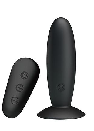 Анальна пробка з вібратором силікон 11 см з пультом керування та зарядкою від usb