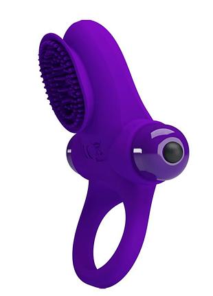 Эректильное кольцо на пенис с вибратором и клиторальным стимулятором 10 вибро режимов vibrant penis ring