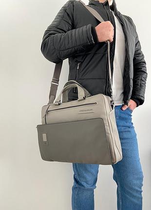 Piquadro чоловіча шкіряна італійська сумка для ноутбука документів сумочка оригінал