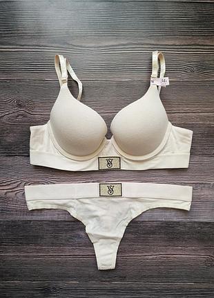 Комплект білизни зі стразами пушап victoria's secret оригінал
