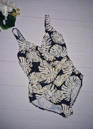 Шикарний суцільний блискучий купальник з утяжкою р.48