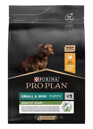 Сухий корм для цуценят та молодих собак purina pro plan puppy small & mini 3 кг курка