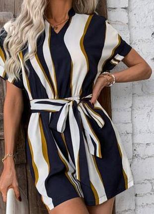 Платье женское короткое shein полосатое s/m
