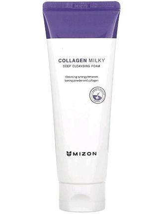 Пінка для вмивання mizon collagen milky deep cleansing foam