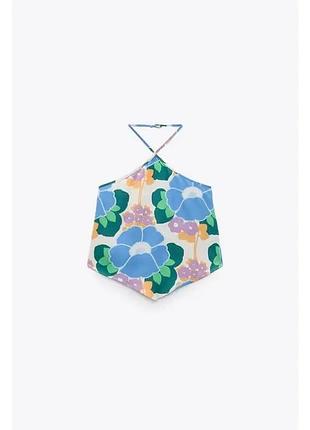 Топ в квітковий принт zara