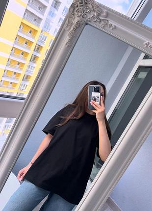 Жіноча чорна футболка zara