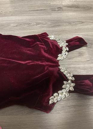 Сукня dolce&gabbana (оригінальна), матеріал велюр, бордове🥰розмір s-m, тканина добре тягнеться
