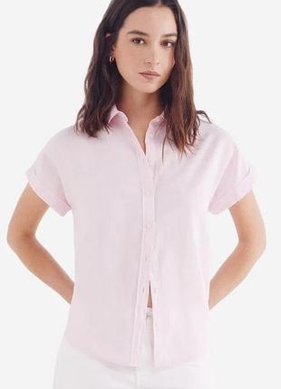 ✅базова пудрова/рожева лляна сорочка  💯% - lino‼️ 👍 8/34