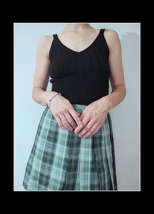 Топ / в'язаний топ / чорний топ / короткий топ / new look / класичний топ