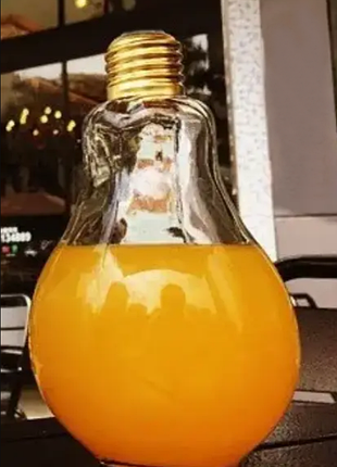 Коктейльний бокал з кришкою лампочка 200 мл скляний